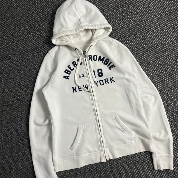 아베크롬비 y2k 빈티지 화이트 후드집업y 3735