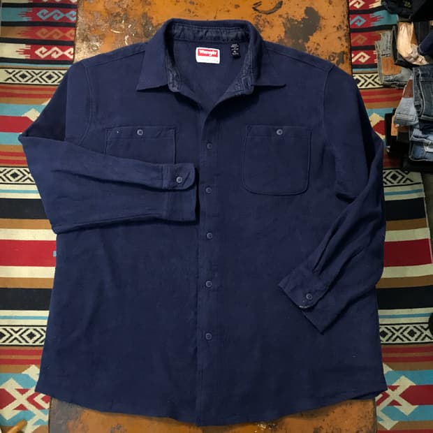랭글러 투포켓 네이비 플리스 자켓 셔츠 남성 115 빅사이즈 