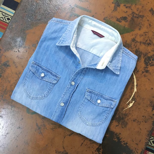 VTG 빈티지 중청 데님 셔츠 여성 44 55 사이즈