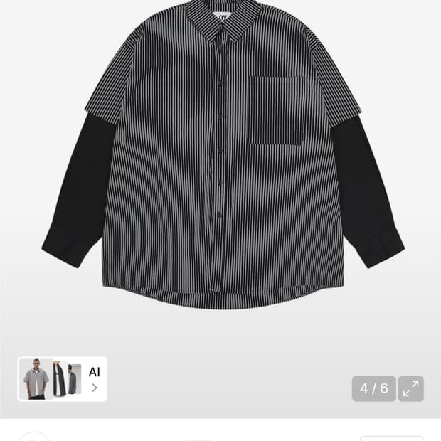 [새상품] 오와이 LAYERED STRIPE SHIRTS-BLACK