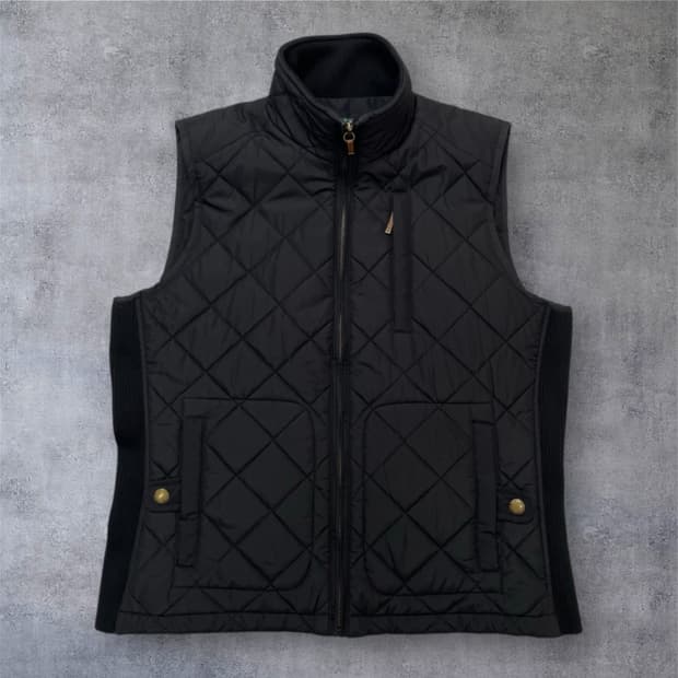 로렌 랄프로렌 블랙 퀄팅 패딩 베스트 조끼 M