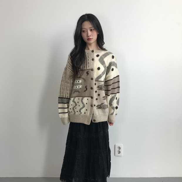 Helen Berko Novelty Knit Cardigan