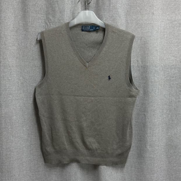 [M/100] 폴로 랄프로렌 브이넥 코튼 면 니트조끼 베스트