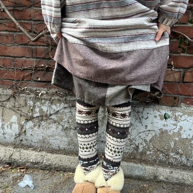 겨울 패턴 레깅스