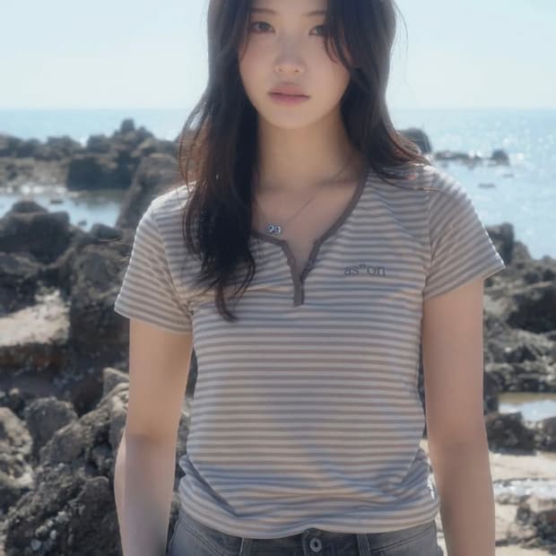 CANDY STRIPE T / BEIGE