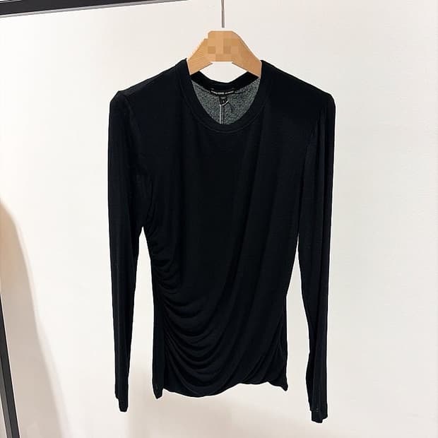 (정품/새상품) 제임스펄스 여성 블랙 셔링 롱슬리브