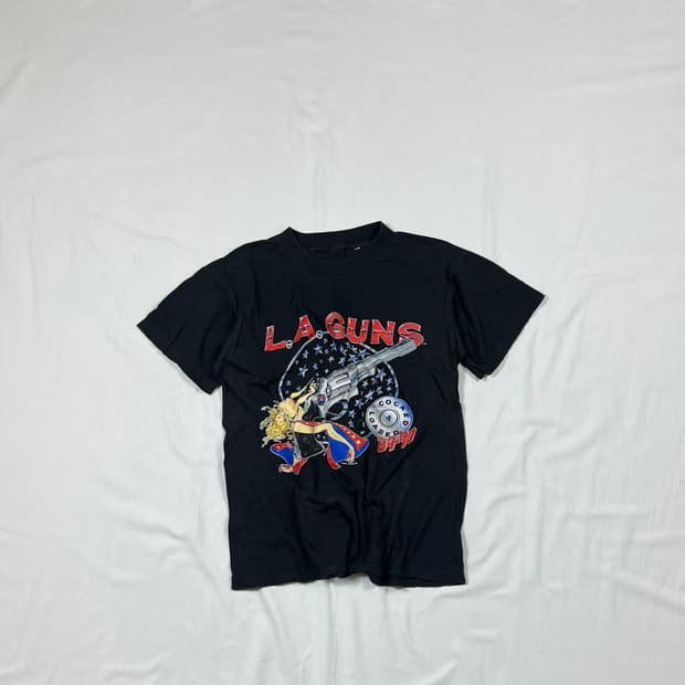 80’s 89년도 la guns 락밴드 프린트 반팔티
