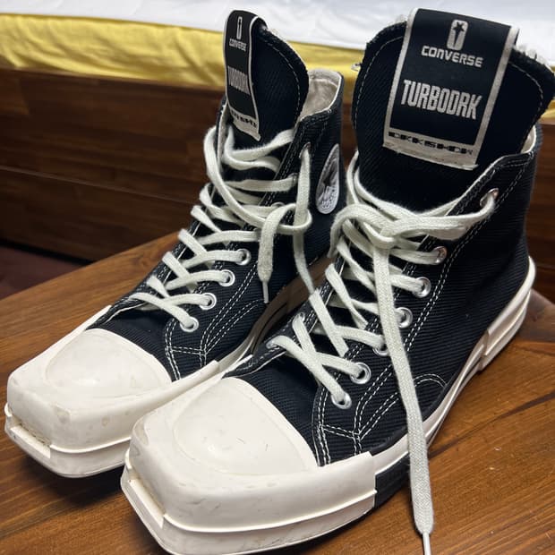 릭오웬스 다크쉐도우 컨버스 터보다크 하이 블랙