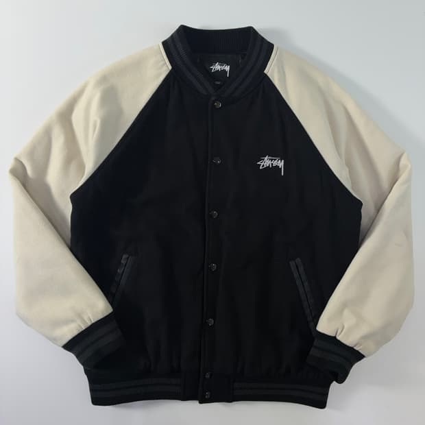 Stussy 스투시 SS 투톤 자수 울 바시티 자켓