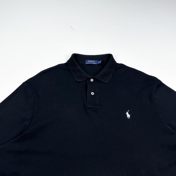 폴로 랄프로렌 포니 블랙 카라 반팔 티셔츠 (XL)