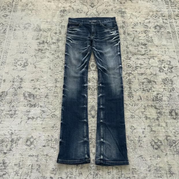 토네이도마트 00s Whisker washed denim pants