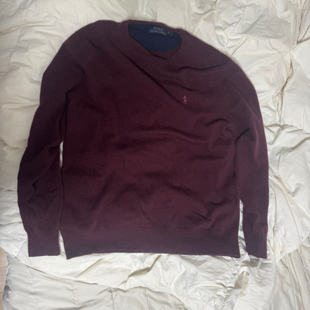 폴로 버건디 니트