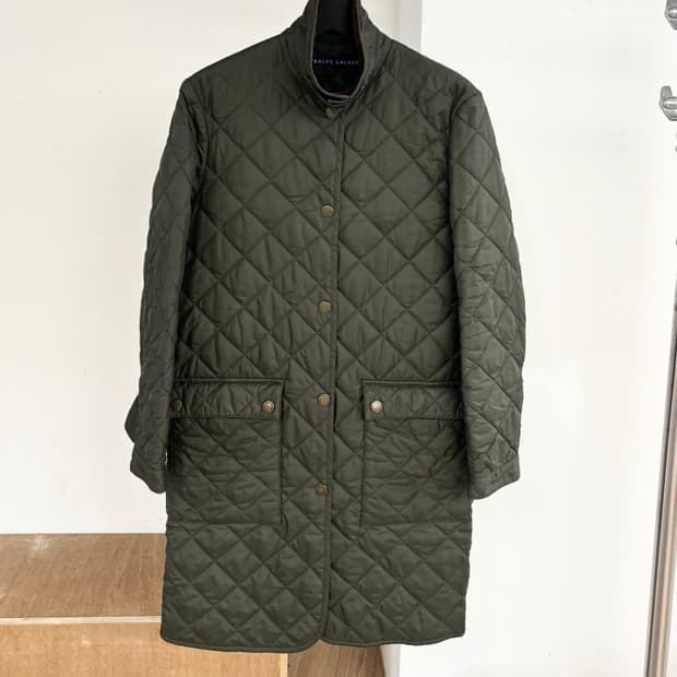 랄프 로렌 카키 퀼팅 점퍼