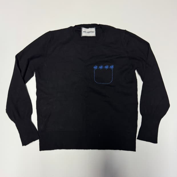 여성 칼라거펠트 22년도 비스코스 니트 S ~ M 블랙