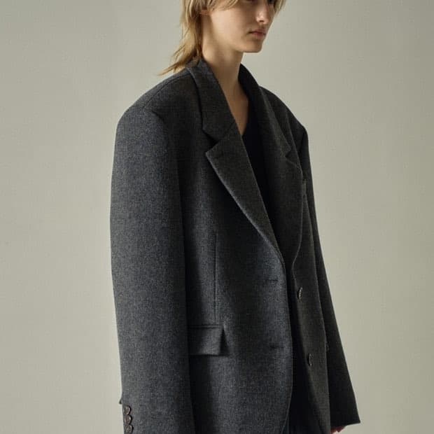 파사드패턴 캐시미어 블레이저 코트