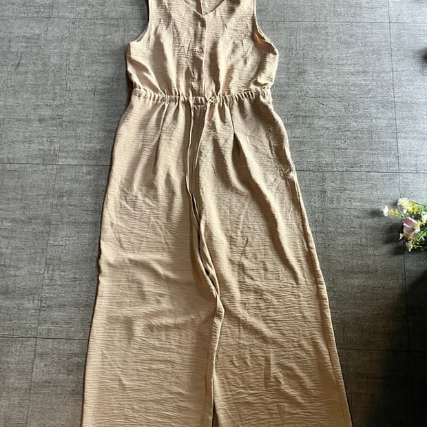 일본빈티지 하구미모리걸 할메카지 린넨 와이드점프수트