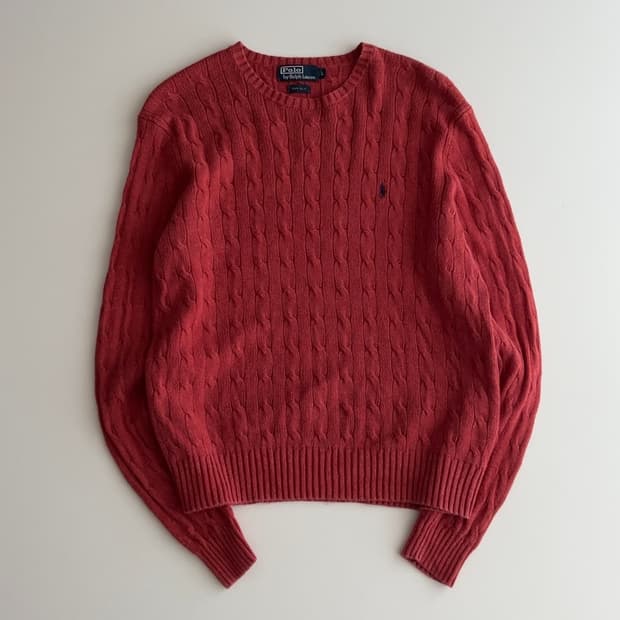 폴로 랄프로렌 실크 케이블 니트 L