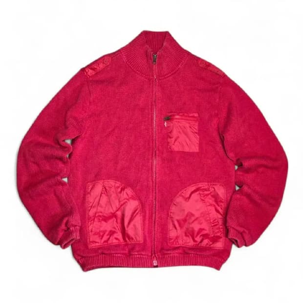 리바이스 레드탭 엘보패치 집업 니트 가디건 (실측M)
