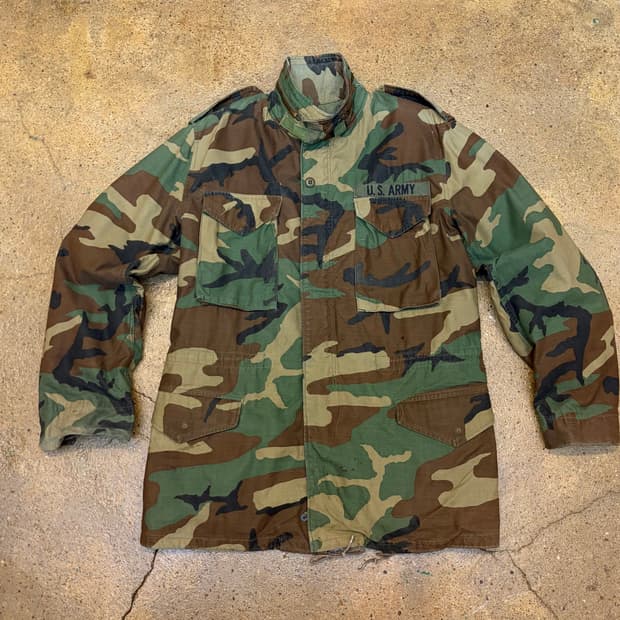 90s USA 미군 밀리터리 우드랜드 카모 M65 필드자켓 야