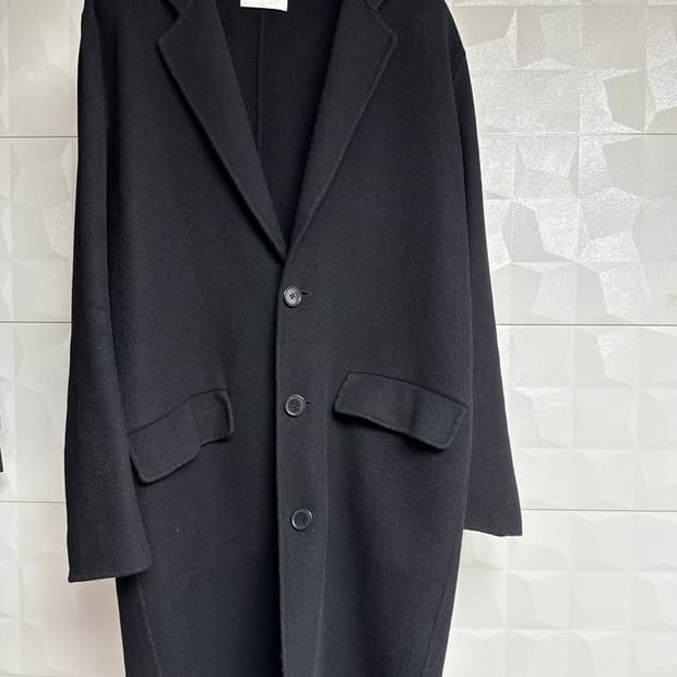 산드로 남성 울 캐시미어 코트-블랙