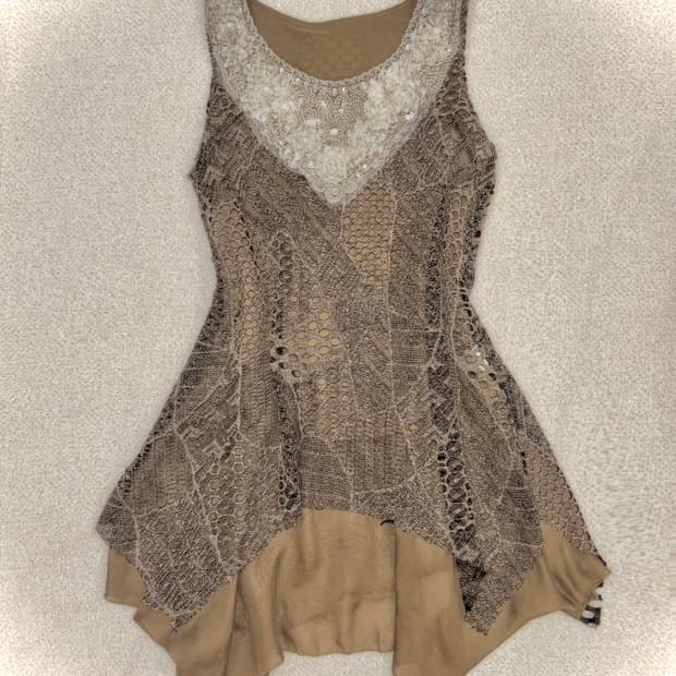 빈티지 그런지페어리 오리엔탈 언발크로셰원피스 히피페어리 큐빈티지 와이즈걸