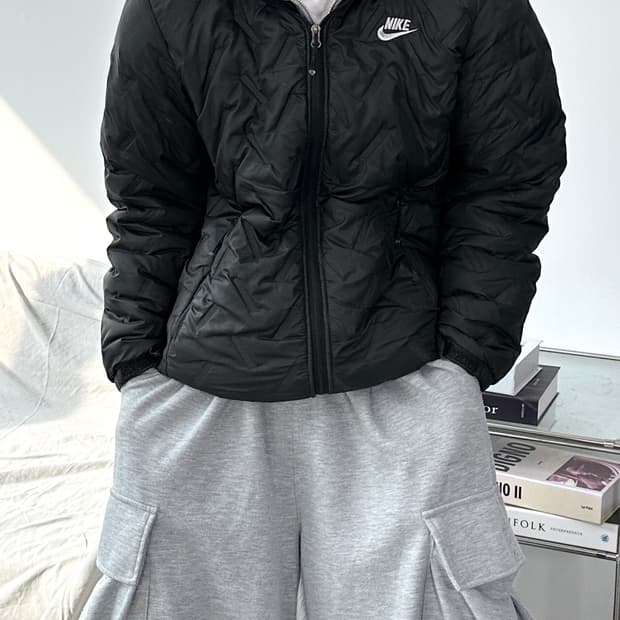 나이키 스우시 퀄팅 경량패딩 L