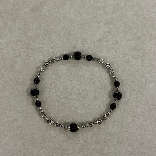 오닉스 포인트 실버 팔찌