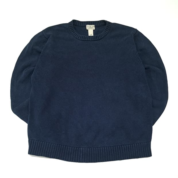 CL038 L 엘엘빈 캐시미어 블렌드 빈티지 네이비 라운드 니트