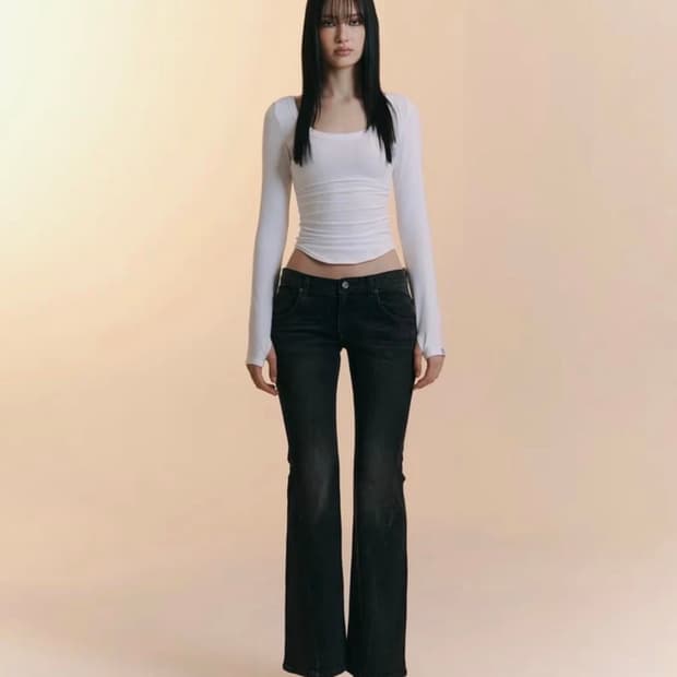 플리즈노팔로우 25 빈티지 워싱 부츠컷 데님