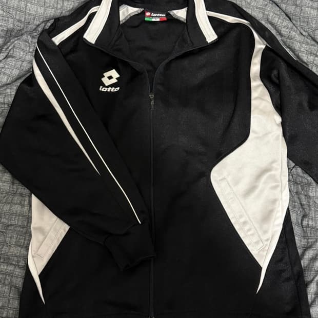 Lotto로또 블랙 화이트 집업 자켓