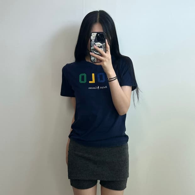 폴로 랄프로렌 스펠아웃 네이비 반팔 티셔츠