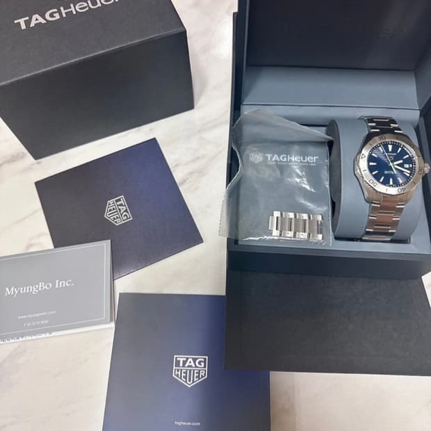 태그호이어 아쿠아레이서 쿼츠 솔라그래프 40mm 블루