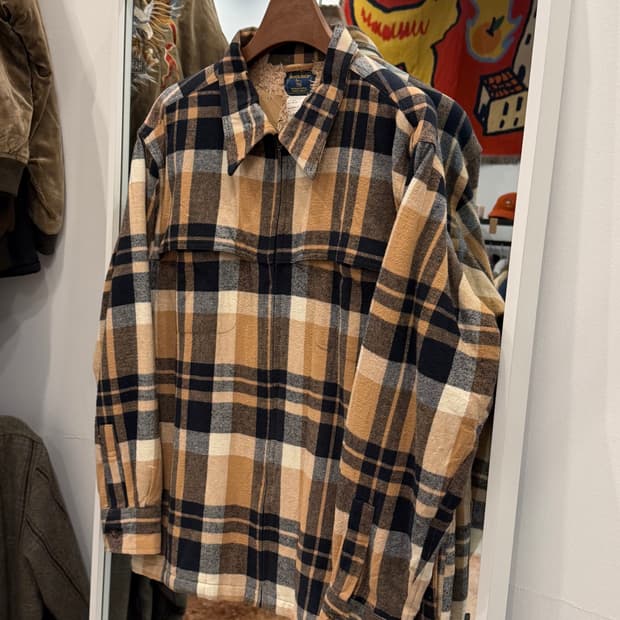 00s Woolrich 울리치 쉐르파 플란넬 체크 집업 자켓