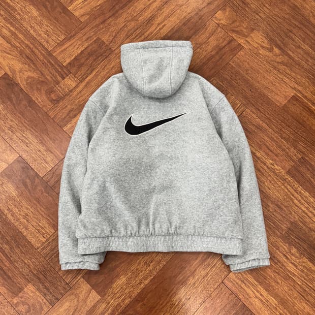 XL 나이키 00s 올드스쿨 빅로고 플리스 누빔 자켓 