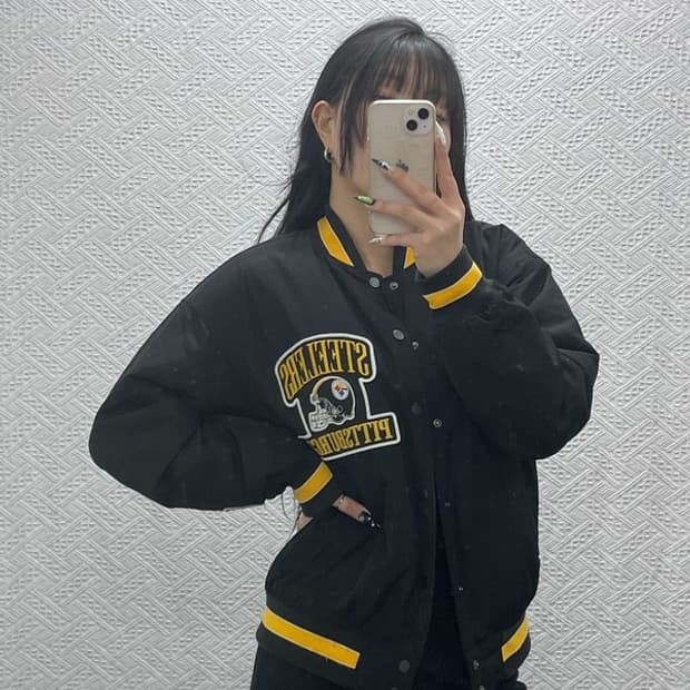 NFL 피츠버그 스틸러스 올드스쿨 레트로 바시티자켓 S C08759