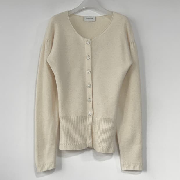 르메르 퍼프 슬리브 울 니트 가디건