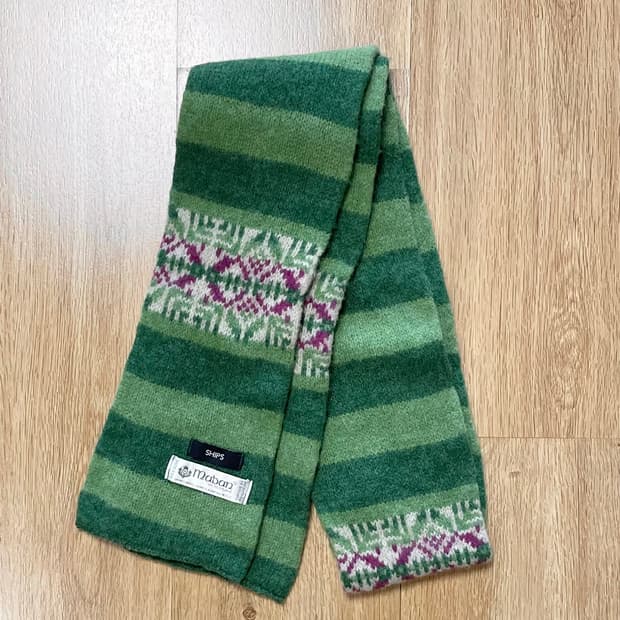 택포) 국내 유일 Made UK 빈티지 노르딕 패턴 머플러 목도리