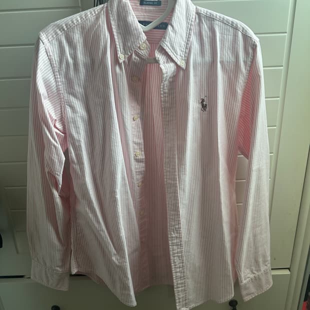 폴로 핑크 스트라이프 셔츠