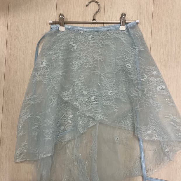 데가제 베일스커트 미디 하늘 스카이블루 발레 스커트