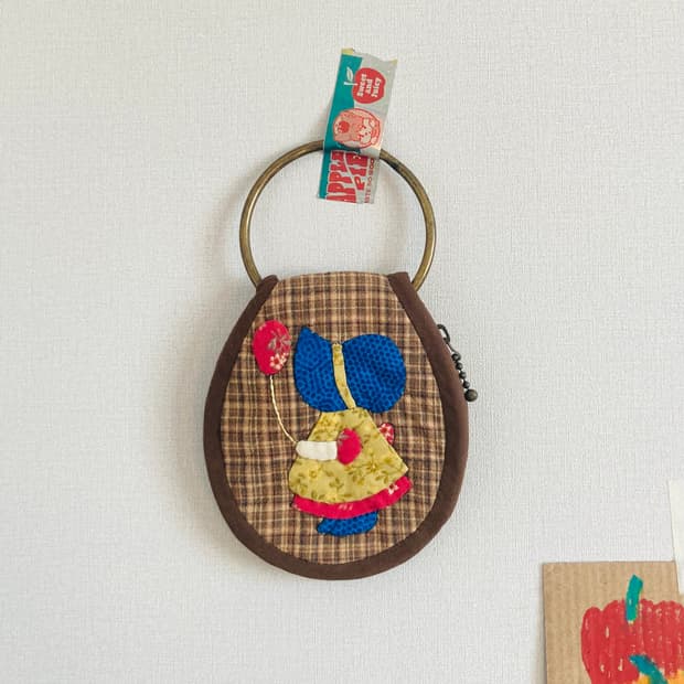 핸드메이드 아플리케 스냅 포켓 키링