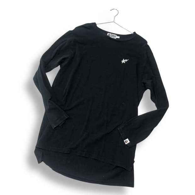 베이프 실버레터링 💫프린팅 로고 롱 슬리브(여성L)