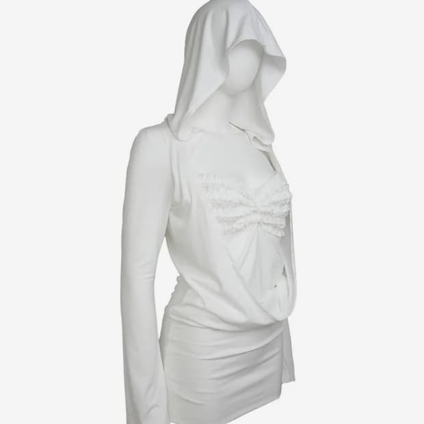 elfelfelf archives DRAPED HOODIE DRESS