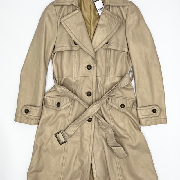 빈티지 램스킨 롱 레더자켓