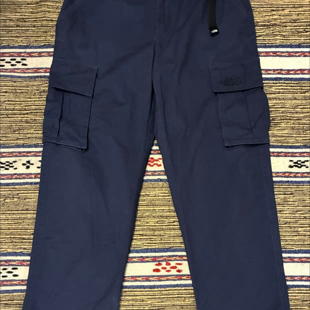 (31~34)노스페이스 코튼 밴딩 하이 마운틴 카고팬츠 네이비