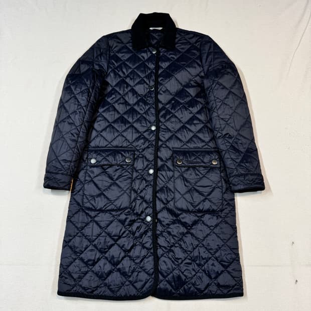 XS) Barbour 바버 여성 클래식 퀼팅 롱 자켓