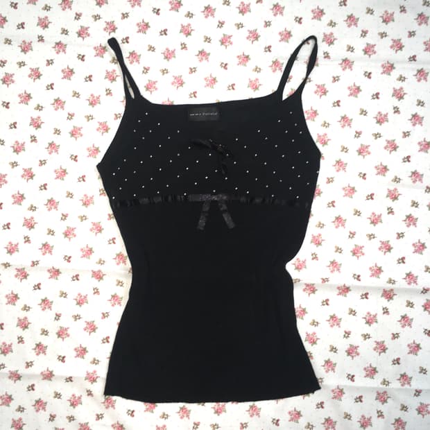 jpn vintage ribbon peal knit sleeveless