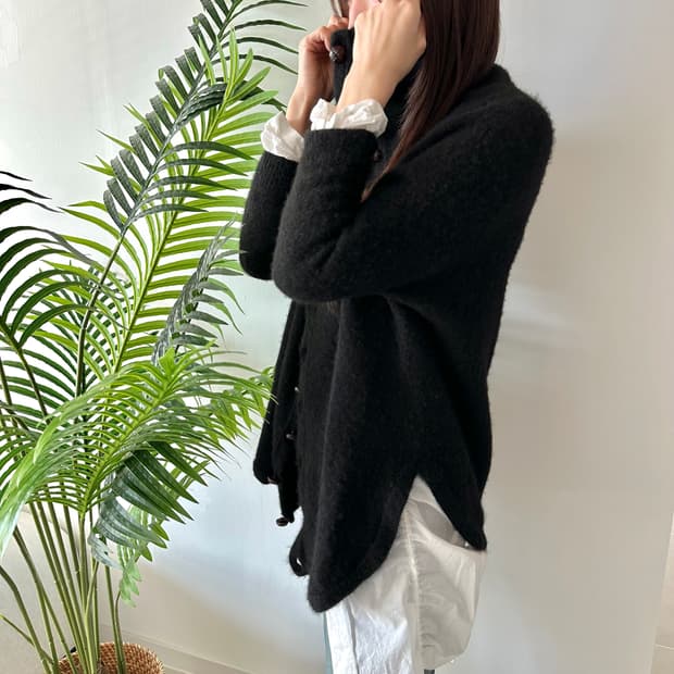 수나오쿠와하라 sunao kuwahara 하이넥 가디건 자켓