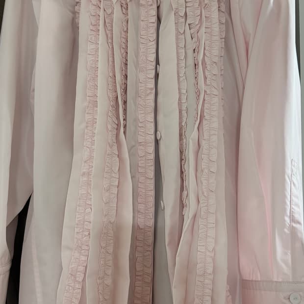 질 샌더 프릴 셔츠 핑크 32 NEW