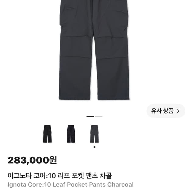 이그노타 코어:10 리프 포켓 팬츠 차콜