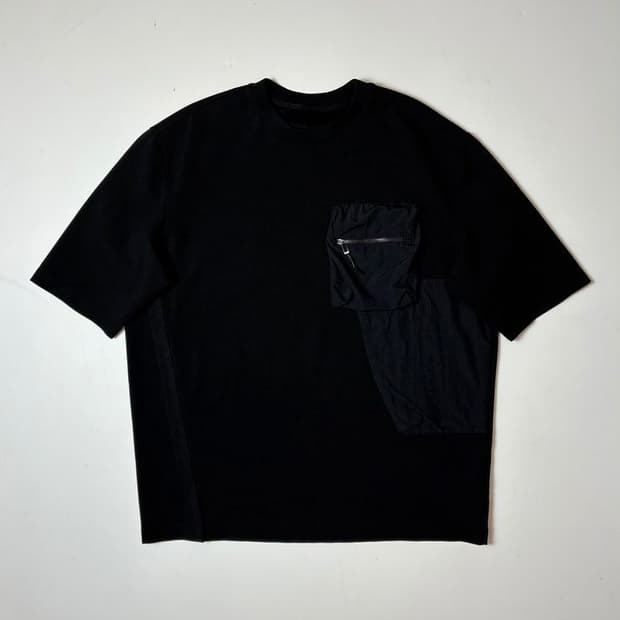 시스템 22SS 오버핏 나일론 배색 포켓 반팔 티셔츠 PN9692